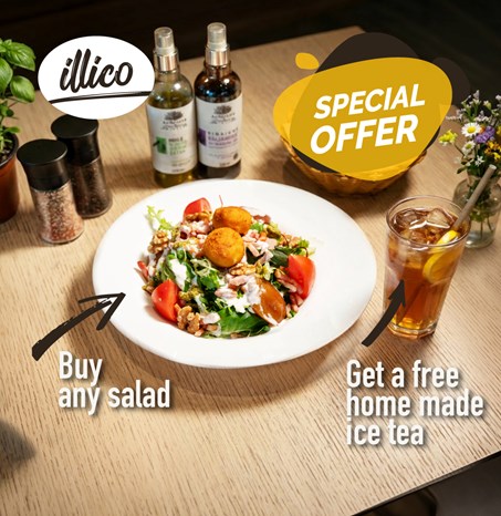 Illico - Buy any Salad get 1 free ice tea