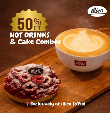 50% Hot Drinks and cake combos Illico